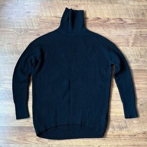 J. Crew Cotton Cashmere Black Turtleneck Sweater